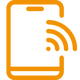 Icoon van een telefoon met wifi symbool
