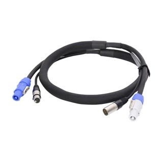Combi kabel 3x1,5mm2 PowerCON XLR3 5m zwart