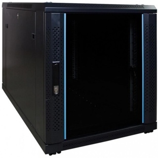 12U mini serverkast met glazen deur 600x1000x720mm