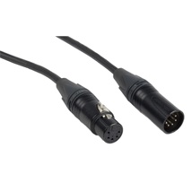 XLR DMX kabel 5-pin 5m zwart
