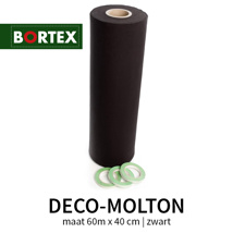 Bortex deco-molton op maat 60m x 40cm zwart