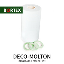 Bortex deco-molton op maat 60m x 40cm wit