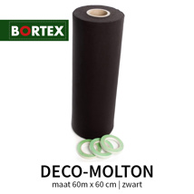 Bortex deco-molton op maat 60m x 60cm zwart